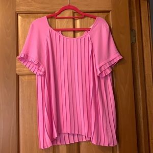 Pink pleated shirt